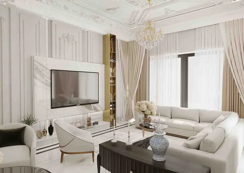 Arnavutköy Modern Klasik Villa — Salon ve TV duvarı, Arnavutköy (13/21)