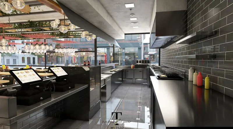 Ercan Burger Restoran — Kasa ve açık mutfak, Başakşehir (4/8)