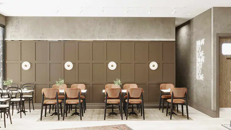 Bitter Sweet Cafe — Panelli salon duvarı, Eyüpsultan (6/14)