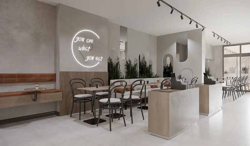 Parmada Cafe — Salon ve neon duvar, Eyüpsultan (2/11)