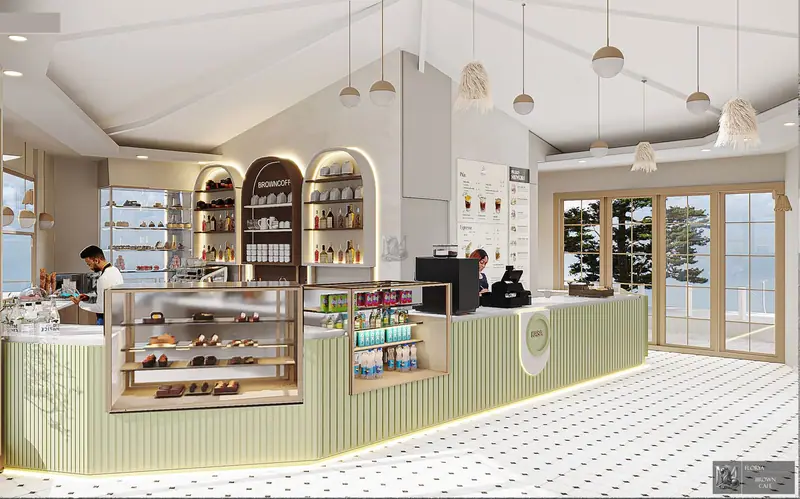 Bahçezade Cafe — Banko ve pasta vitrini, Florya (4/18)