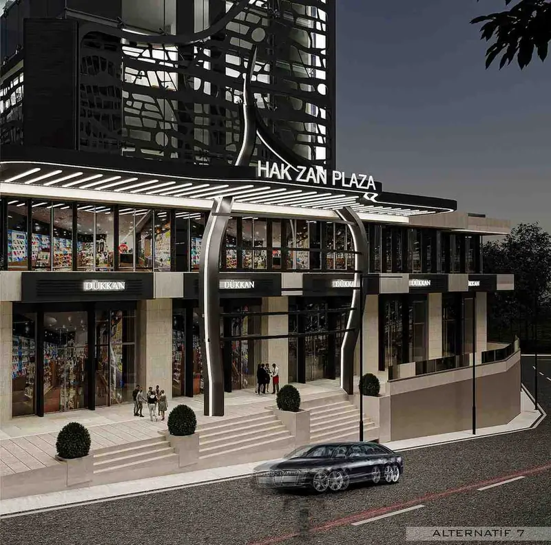 Hakzan Plaza Cephe — Alternatif 7, giriş ve podyum, Bahçeşehir (10/11)