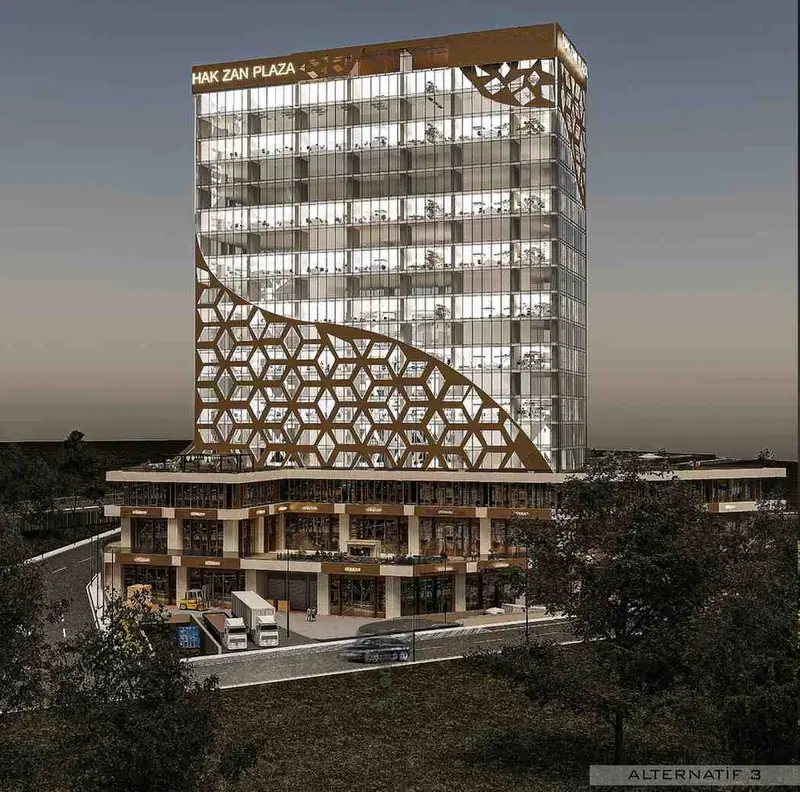Hakzan Plaza Cephe — Alternatif 3, yan cephe, Bahçeşehir (2/11)