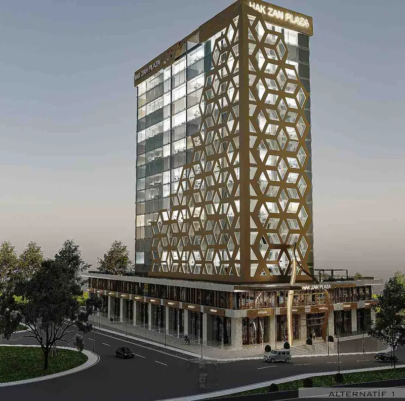 Hakzan Plaza Cephe — Alternatif 1, köşe görünümü, Bahçeşehir (3/11)