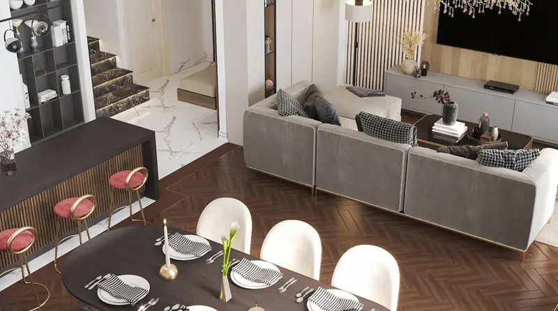 Kemerburgaz Villa — Salon ve merdiven, Kemerburgaz (1/18)